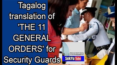 tagalog 11 general orders security guard|Security Guards .
